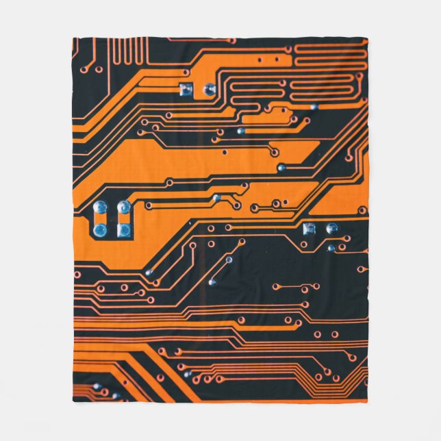 Platine. Elektronische Computerhardware-Technologi Fleecedecke (Vorderseite)