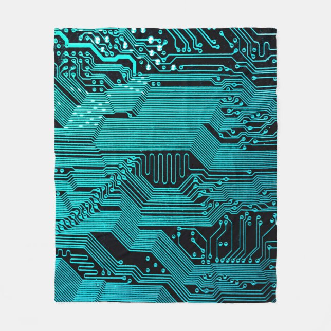 Platine. Elektronische Computerhardware-Technologi Fleecedecke (Vorderseite)