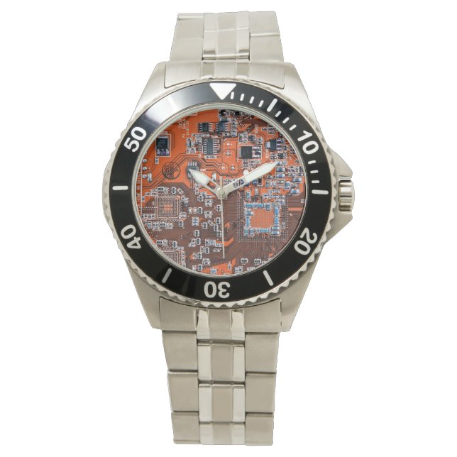 Platine für gedruckte Leiterplatten Orange-Platine Armbanduhr (Vorderseite)