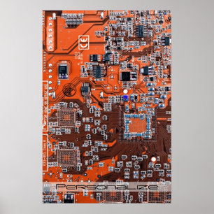 Platine für gedruckte Leiterplatten Orange-Platine Poster