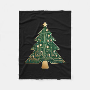 Platinen-Computer-Tech-Christbaum Fleecedecke