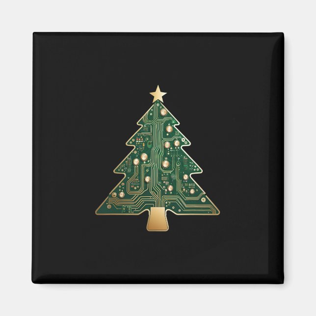 Platinen-Computer-Tech-Christbaum  Magnet (Vorne)