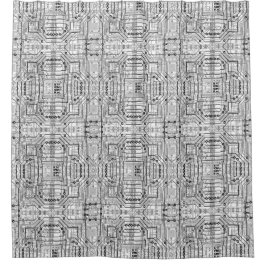 Platinen in Schwarz, Weiß und Silber Duschvorhang