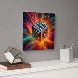 Platinhalse Quadratische Wanduhr