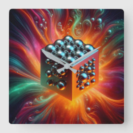 Platinhalse Quadratische Wanduhr