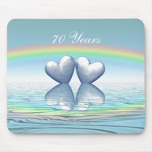 Platinherzen zum 70. Jubiläum Mousepad (Vorne)