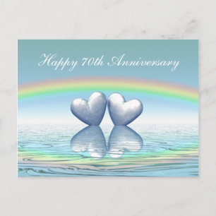 Platinherzen zum 70. Jubiläum Postkarte