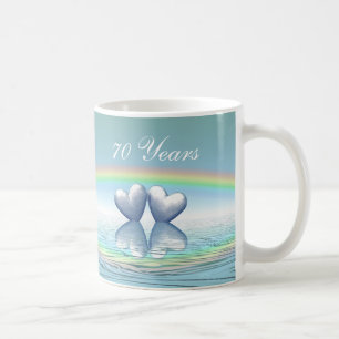 Platinherzen zum 70. Jubiläum Tasse