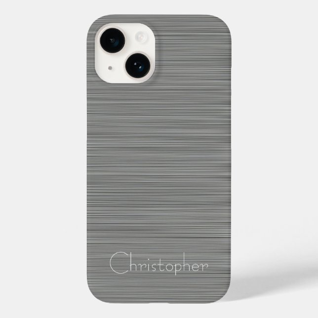 Platinsilber-Edelstahlprint Case-Mate iPhone Hülle (Rückseite)