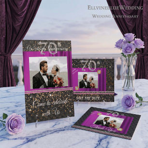 Platinum 70. Hochzeitstag & Gems Vielen Dank Dankeskarte