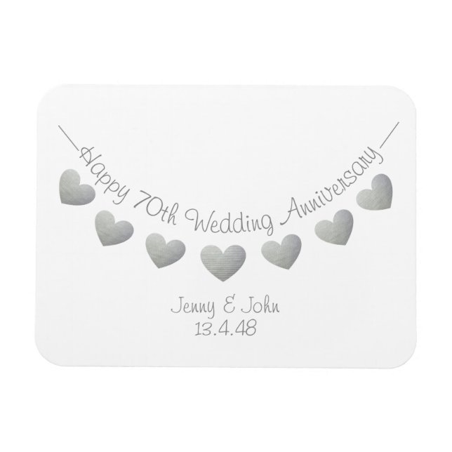 Platinum 70. Hochzeitstag Magnet (Horizontal)