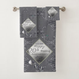 Platinum Emerald Anniversary Badetuch Set