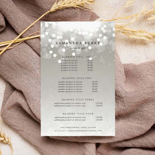 Platinum Glow Pricing & Services Flyer (Von Creator hochgeladen)