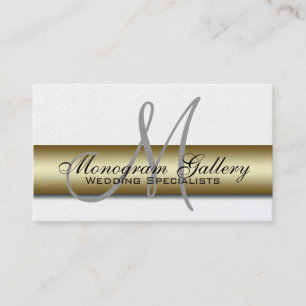 Platinum Gold Monogram Printed Business Card Visitenkarte