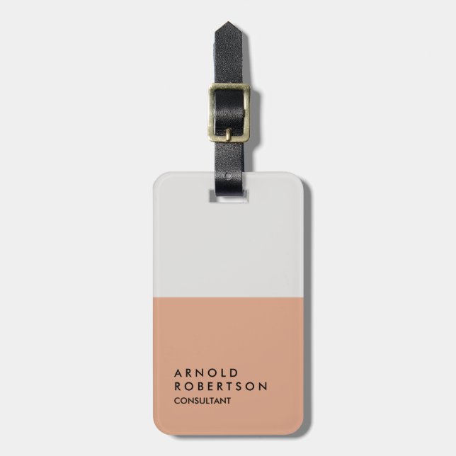 Platinum Gray Trendy Moderne Minimalistisch Gepäckanhänger (Vorderseite vertikal)