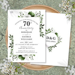 Platinum Greenery 70. Hochzeitstag Einladung