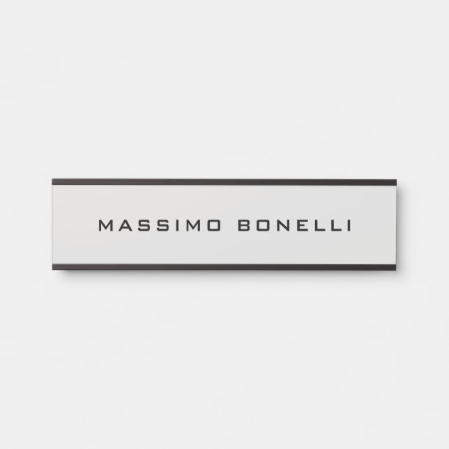 Platinum Grey Minimalist Plain Legible Modern Türschild (Vorderseite )