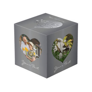 Platinum Heart Frames 4 Fotos Würfel