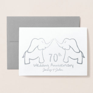 Platinum Hochzeitelefant zum 70. Jubiläum Folienkarte