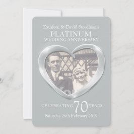 Platinum Hochzeitsherz Foto 70 Jahre Party laden Einladung