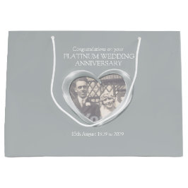 Platinum Hochzeitstag Geschenktasche Große Geschenktüte