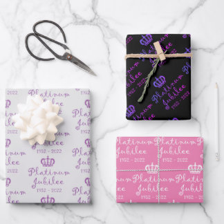 Platinum Jubilee Monarchy Wrapping Paper Sheet Set Geschenkpapier Set