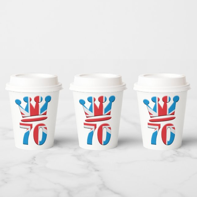 Platinum Jubilee Queen Elizabeth 70 Jahre Pappbecher (Multi)