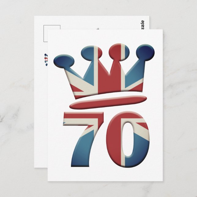 Platinum Jubilee Queen Elizabeth 70 Jahre Postkarte (Vorne/Hinten)