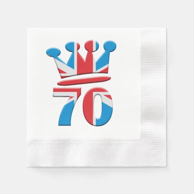 Platinum Jubilee Queen Elizabeth 70 Jahre Serviette (Vorderseite)