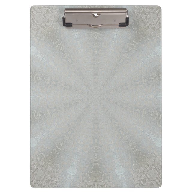 Platinum Metallic Look Silver Gray Clipboards Klemmbrett (Vorderseite)