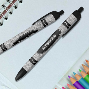 Platinum Silver Glitzer Crayon Individuelle Name P Kugelschreiber