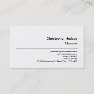 Platinum Simple Schlicht Manager Business Card Visitenkarte