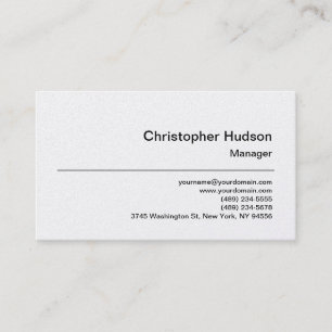 Platinum Simple Schlicht Manager Business Card Visitenkarte