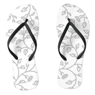 Platinum, Snow Drift, Star Dust decorative Design. Flip Flops