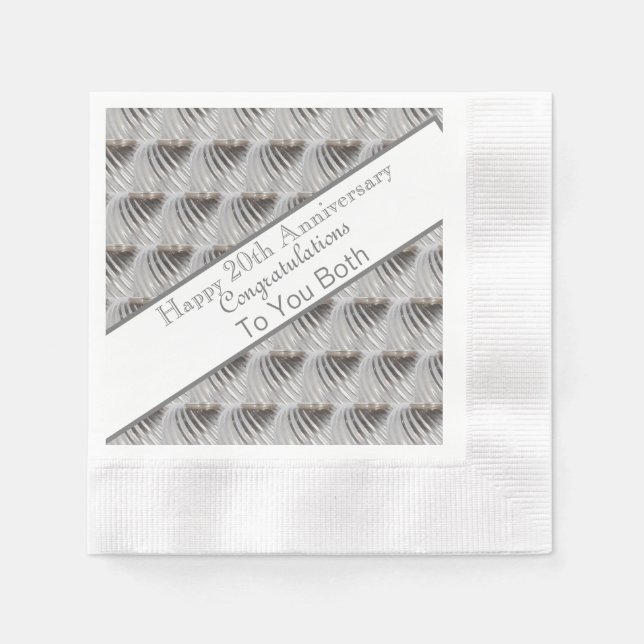 Platinum zum zwanzigsten Jahrestag der Hochzeit Serviette (Vorderseite)