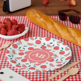 Plato de papel diseño melocotones pappteller