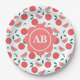 Plato de papel diseño melocotones pappteller