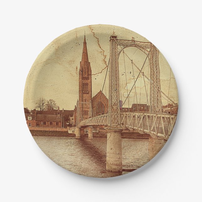 Plato De Papel The Bouncy Bridge (Inverness - Scot Pappteller (Vorderseite)