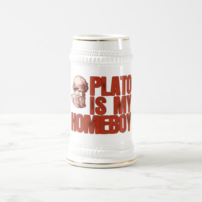 Plato ist mein Homeboy Bierglas (Mittel)
