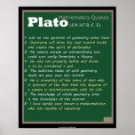 Plato Mathematics zitiert Poster<br><div class="desc">Auswahl mathematischer Zitate von Plato,  Plato Akademie</div>