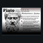 Plato Mathematics zitiert Poster<br><div class="desc">Auswahl mathematischer Zitate von Plato, Plato Akademie</div>