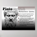 Plato Mathematics zitiert Poster<br><div class="desc">Auswahl mathematischer Zitate von Plato,  Plato Akademie</div>