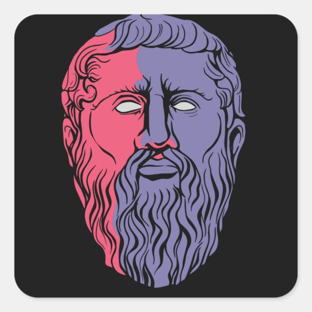 Plato Philosopher Portrait Quadratischer Aufkleber (Vorderseite)