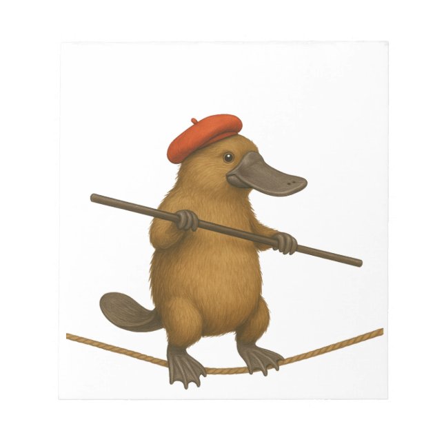 Plato platypus tightrope walker notizblock (Vorderseite)