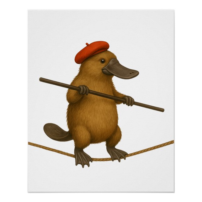 Plato Schnabeltier Seiltänzer Poster (Vorderseite)
