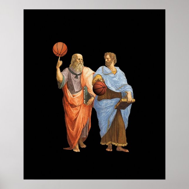 Plato und Aristoteles im epischen Basketballspiel Poster (Vorne)