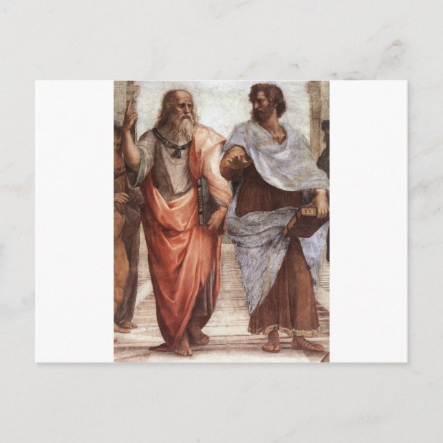 Plato und Aristoteles Postkarte (Vorderseite)