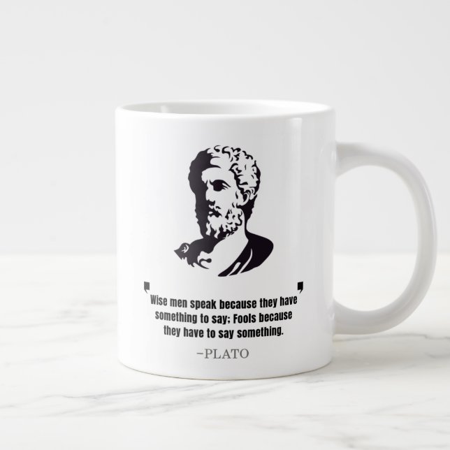 Plato "Weiße Männer sprechen" Zitat Jumbo-Tasse (Rechts)