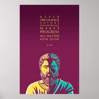 Plato-Zitat: Fortschritte Poster