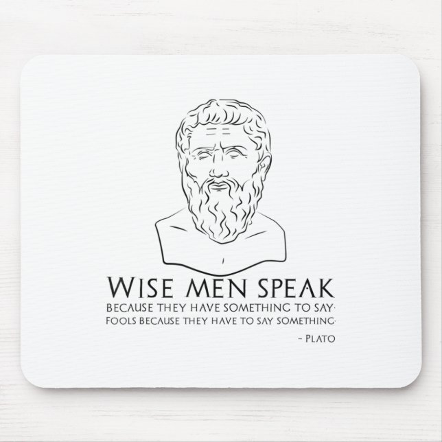Plato Zitat über Weiße und Narren - Altgriechisch Mousepad (Vorne)